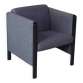 Fauteuil Club des années 80 en tissu et métal
