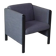 1980s Club armchair in fabric and metal