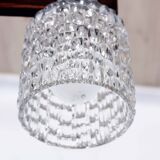 Hanging lamp in wood, glass and chrome metal 1970