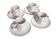 Set of 4 white porcelain cups from Apilco + saucers
