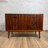 Commode basse scandinave en palissandre, années 60