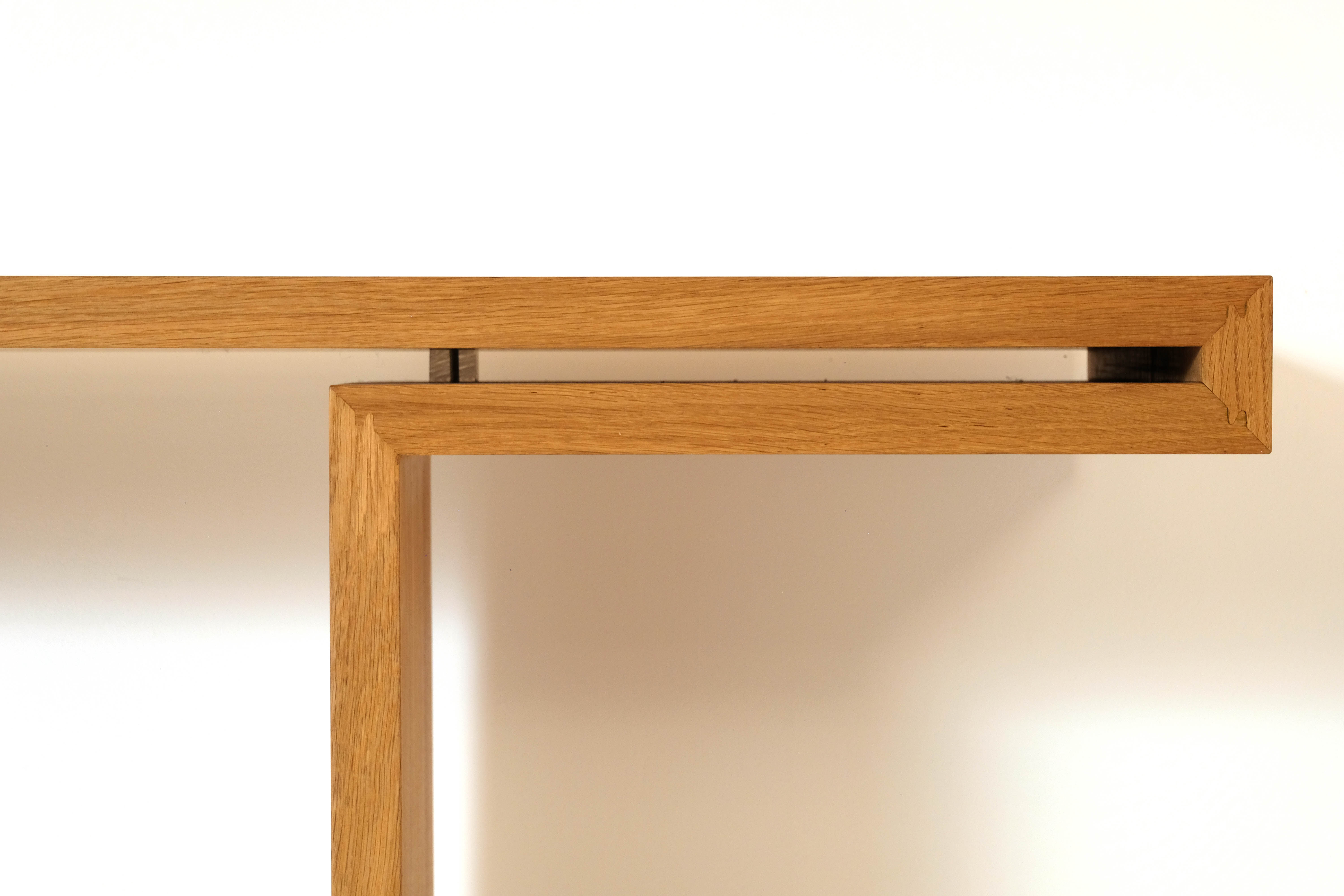 Modern solid oak wall console