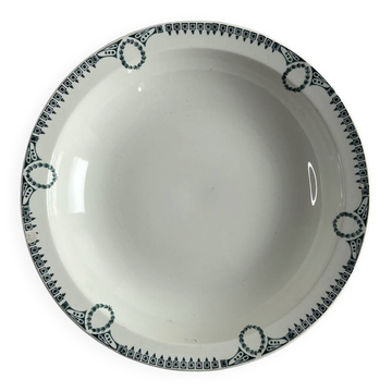 Plat creux St Amand décor couronnes vertes