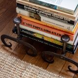 Pair of wrought iron fire dogs, Handmade, Early 20th century