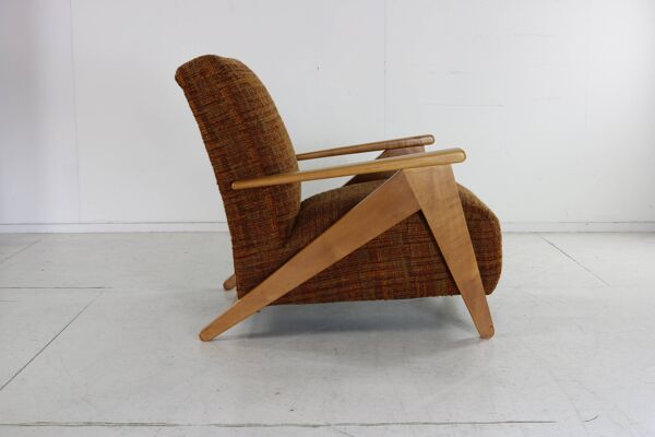 Fauteuil lounge de grande taille de conception hollandaise des années 40 attribué à Jan den Drijver