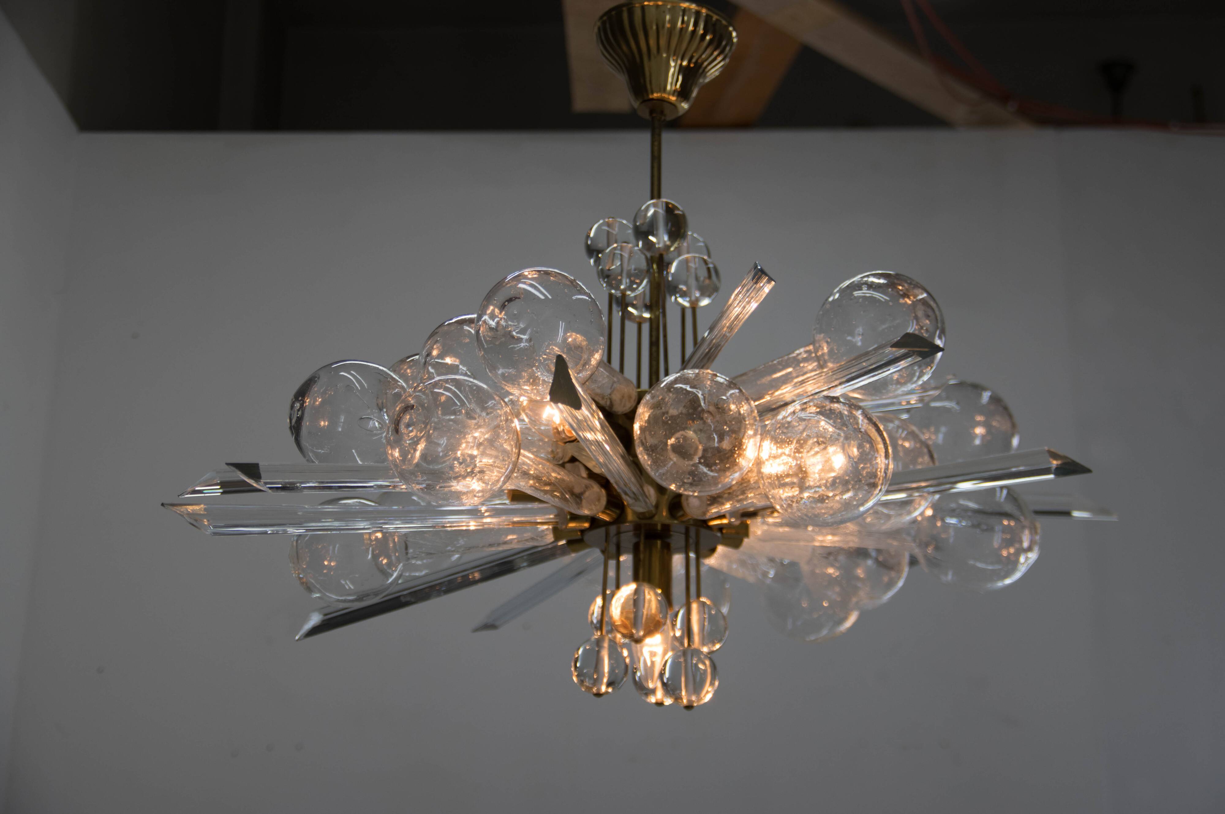 Extraordinary Art and Design Chandelier by Rene Roubicek, 1960s