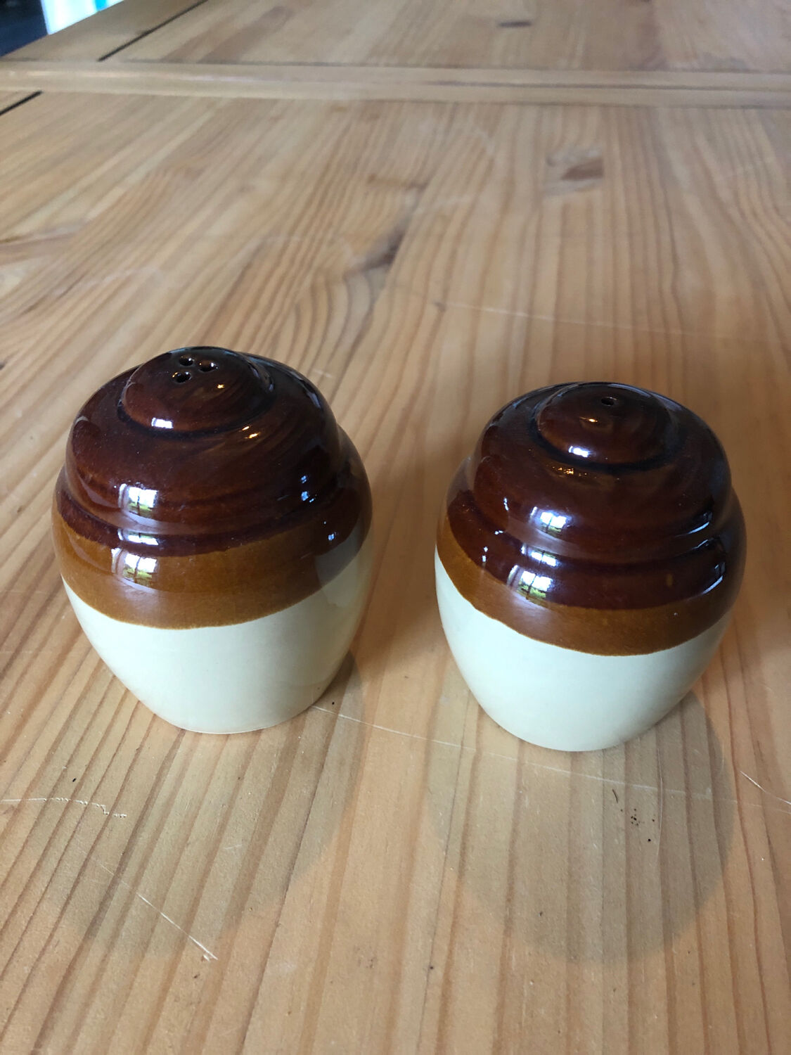 Stoneware salt and pepper shakers