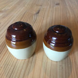 Stoneware salt and pepper shakers