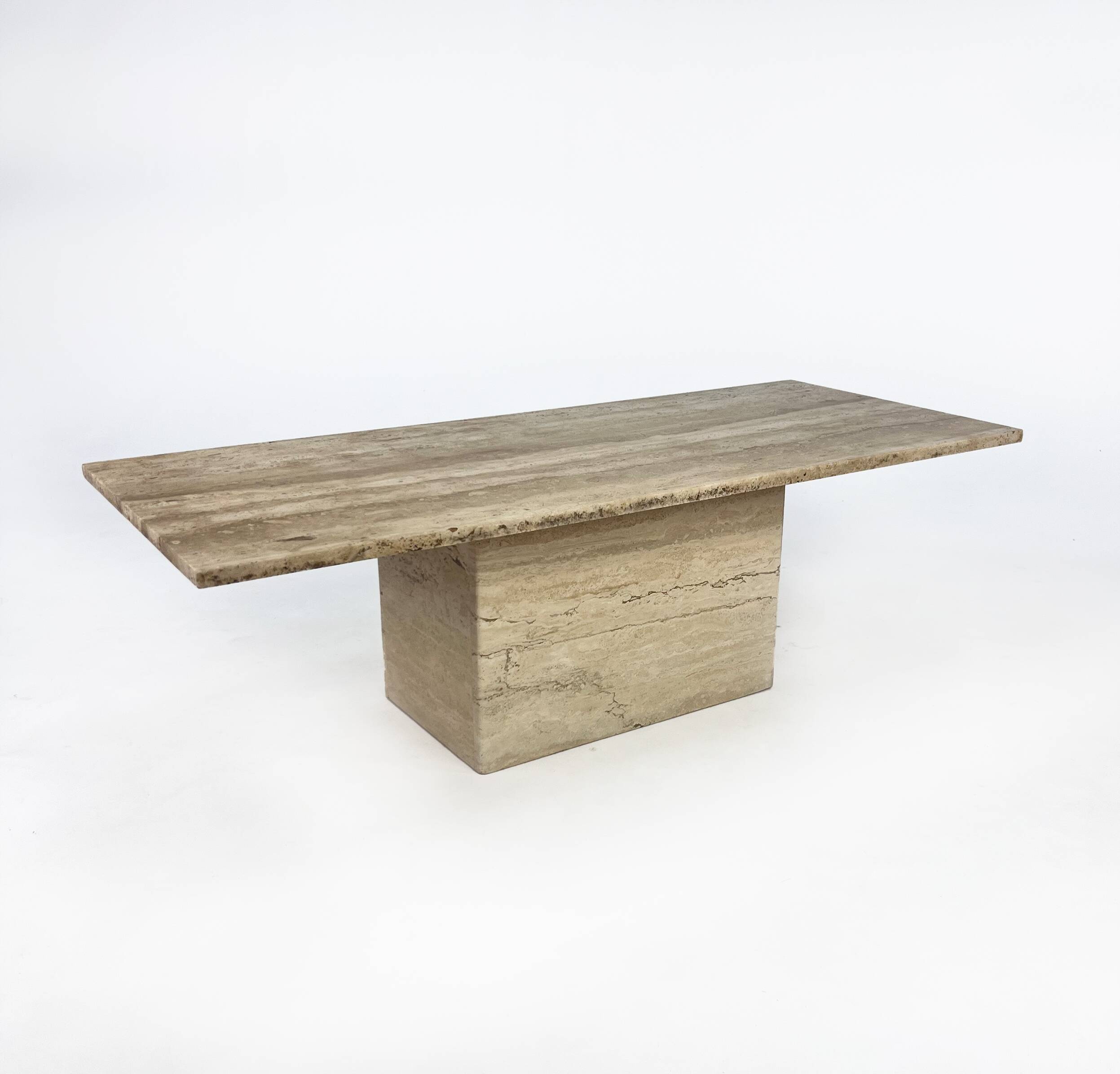 Vintage Italian Travertine Coffee Table, 1970s