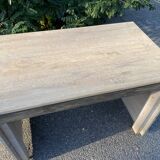 Desk in cream and blue patinated pine