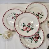 4 assiettes à dessert Sarreguemines épernay faïence vintage