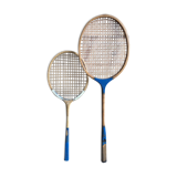 Duo of 2 old wooden badminton rackets