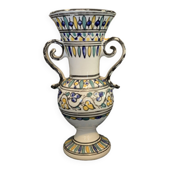 Vase Morocco amphora 28.5cm ceramic hand painted Moroccan art vintage old