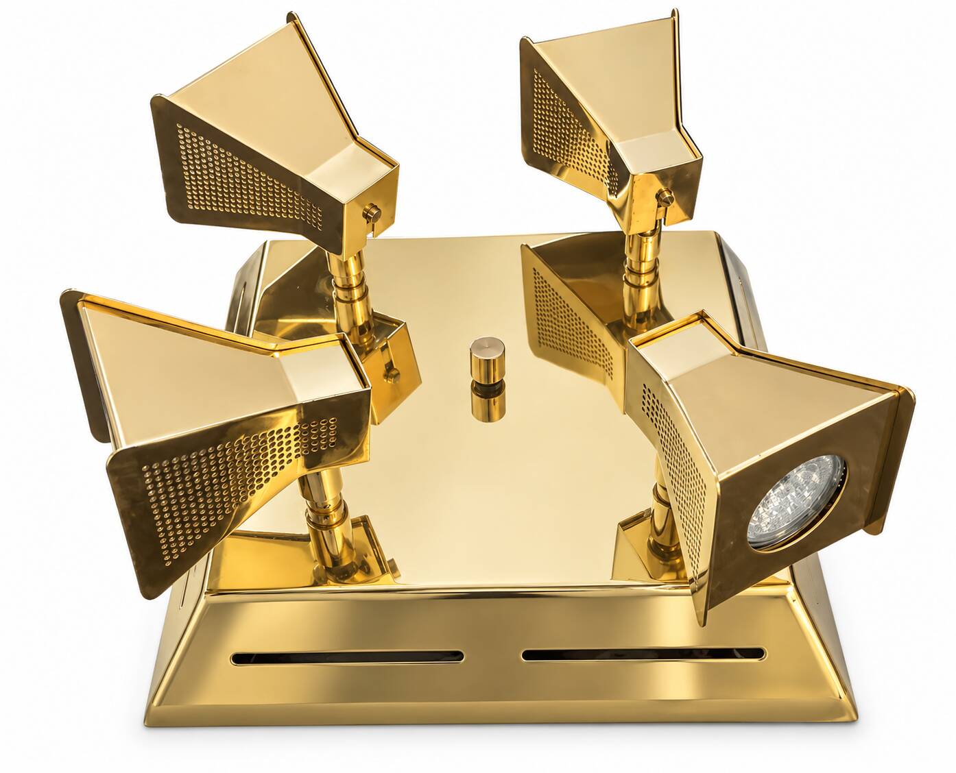 Vintage brass ceiling light OMI – Space Age design from the 1970s