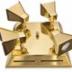 Vintage brass ceiling light OMI – Space Age design from the 1970s