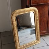 miroir ancien en bois et stuc doré