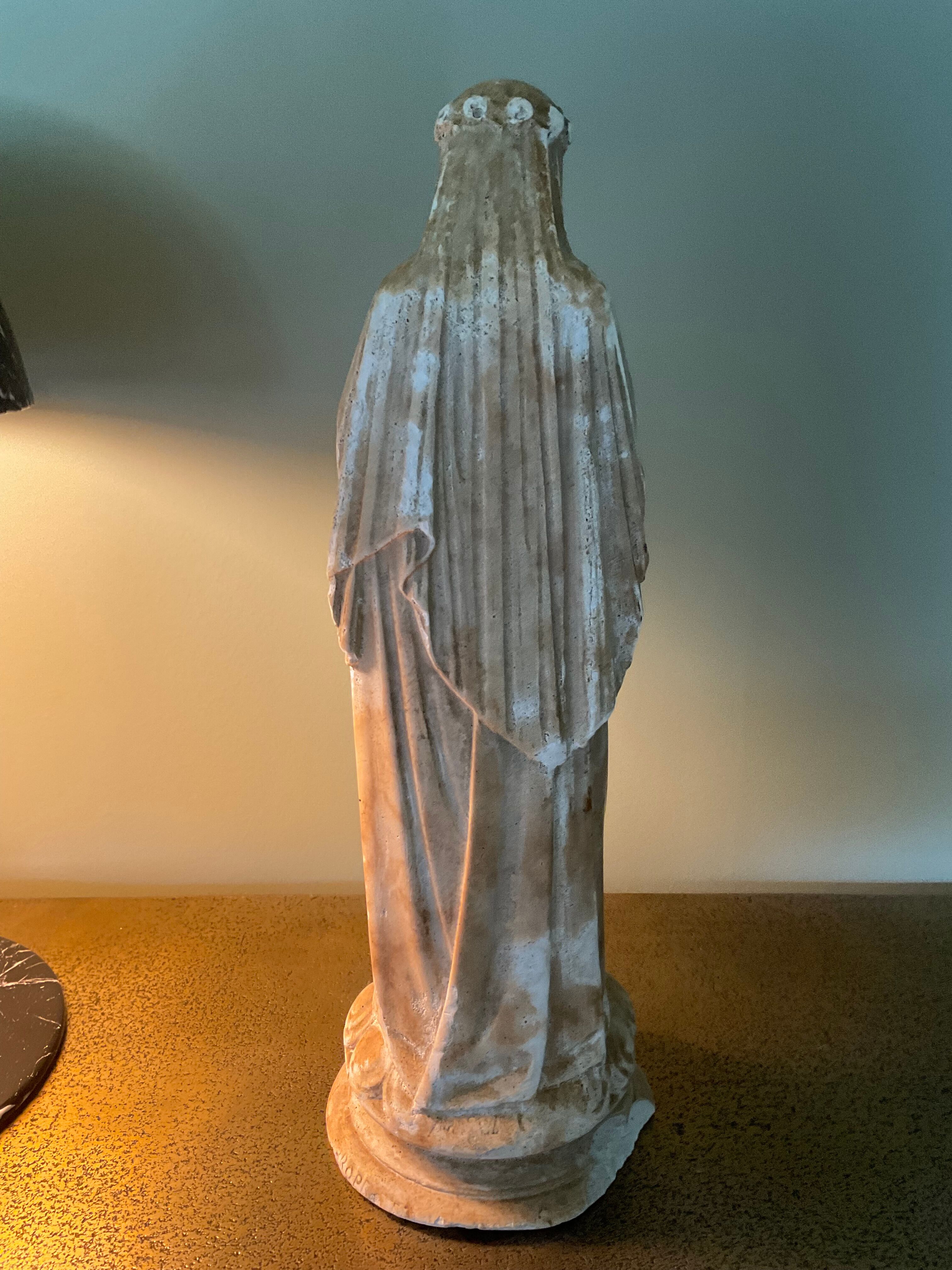 Plaster virgin statue dated 1854