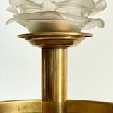 Vintage brass and glass candle holder