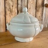 White iron earth soup tureen Sarreguemines