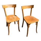 Set of two wooden bistro chairs