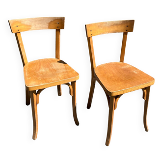 Lot de deux Chaises Bistrot bois