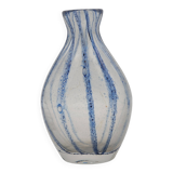 Murano Glass Vase with Blue Stripes attributed to Barovier & Toso