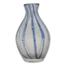 Vase en Verre de Murano à Rayures Bleues attribué à Barovier & Toso
