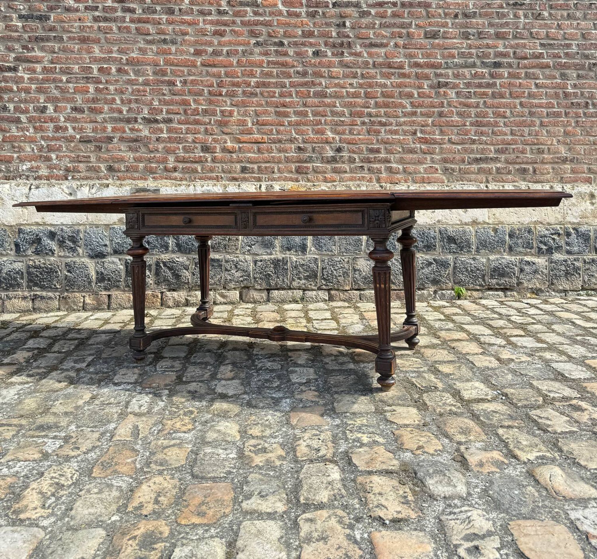 Italian Dining Table In Natural Wood Louis XVI Style XIX Eme Century