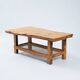 Oak coffee table with lower rope shelf, 1970s
