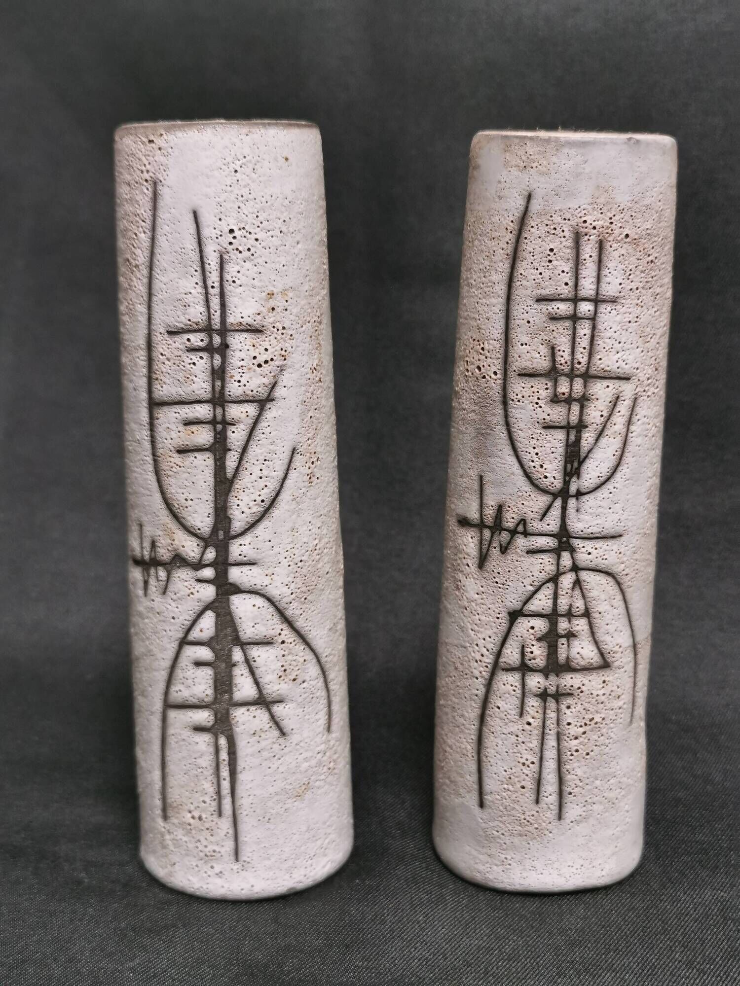 Salt and pepper shakers, vintage ceramic Galerie PALISSY Vallauris