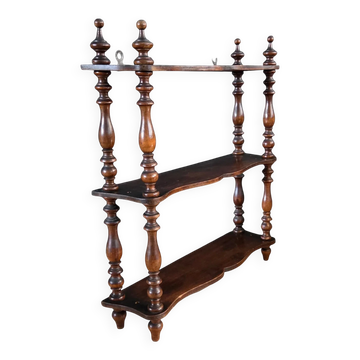 Antique shelf to hang/stand in turned wood - Ref 1464