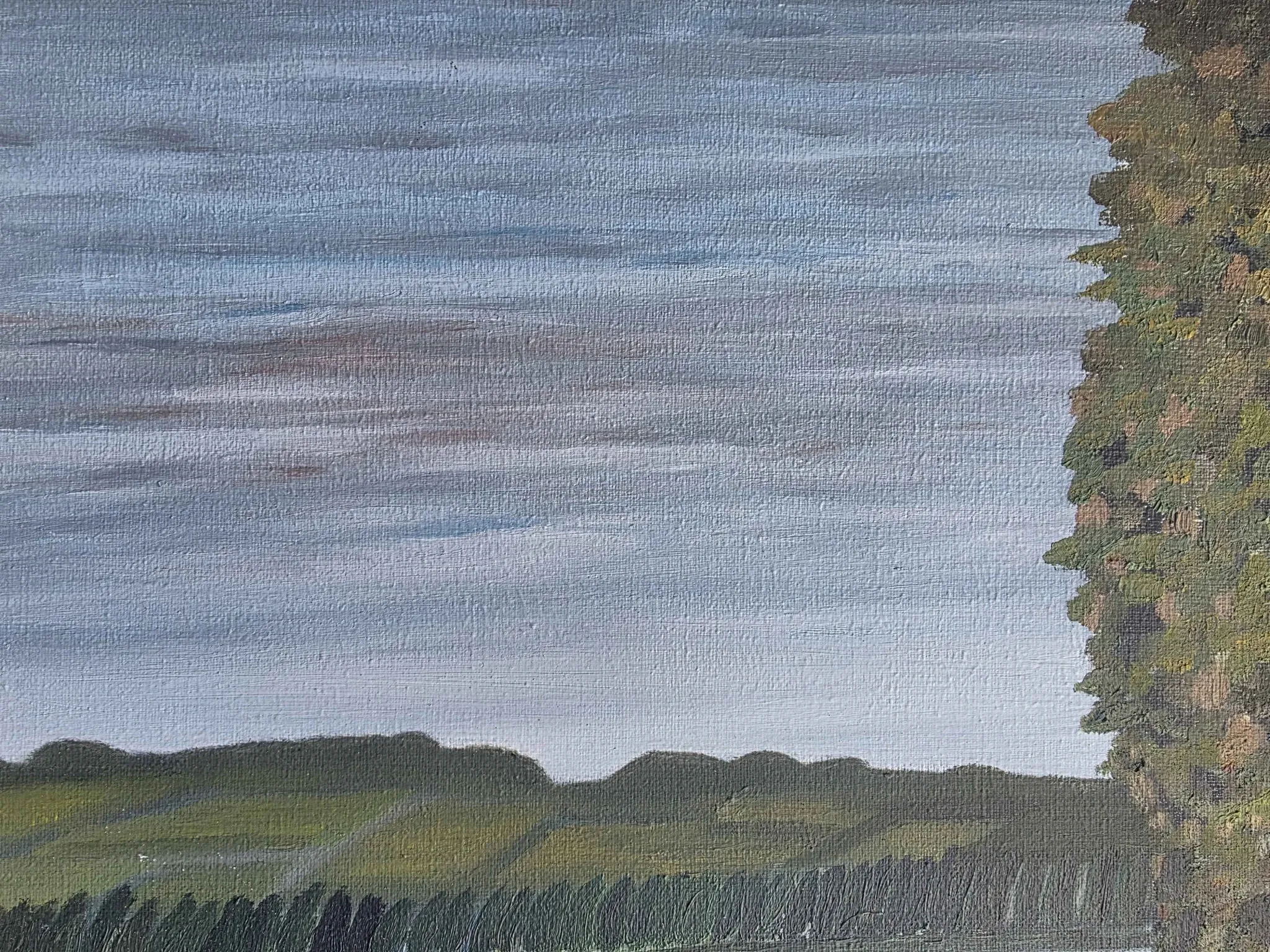 Peinture à l'huile du paysage de la Seine en France
