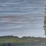 Peinture à l'huile du paysage de la Seine en France