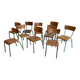 Set of 10 industrial chairs