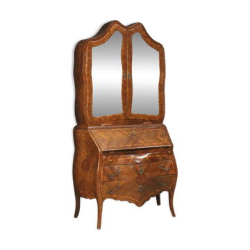 Inlaid wood Genoese trumeau from the 20th century