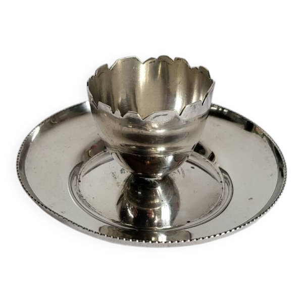 Coquetier en métal argenté