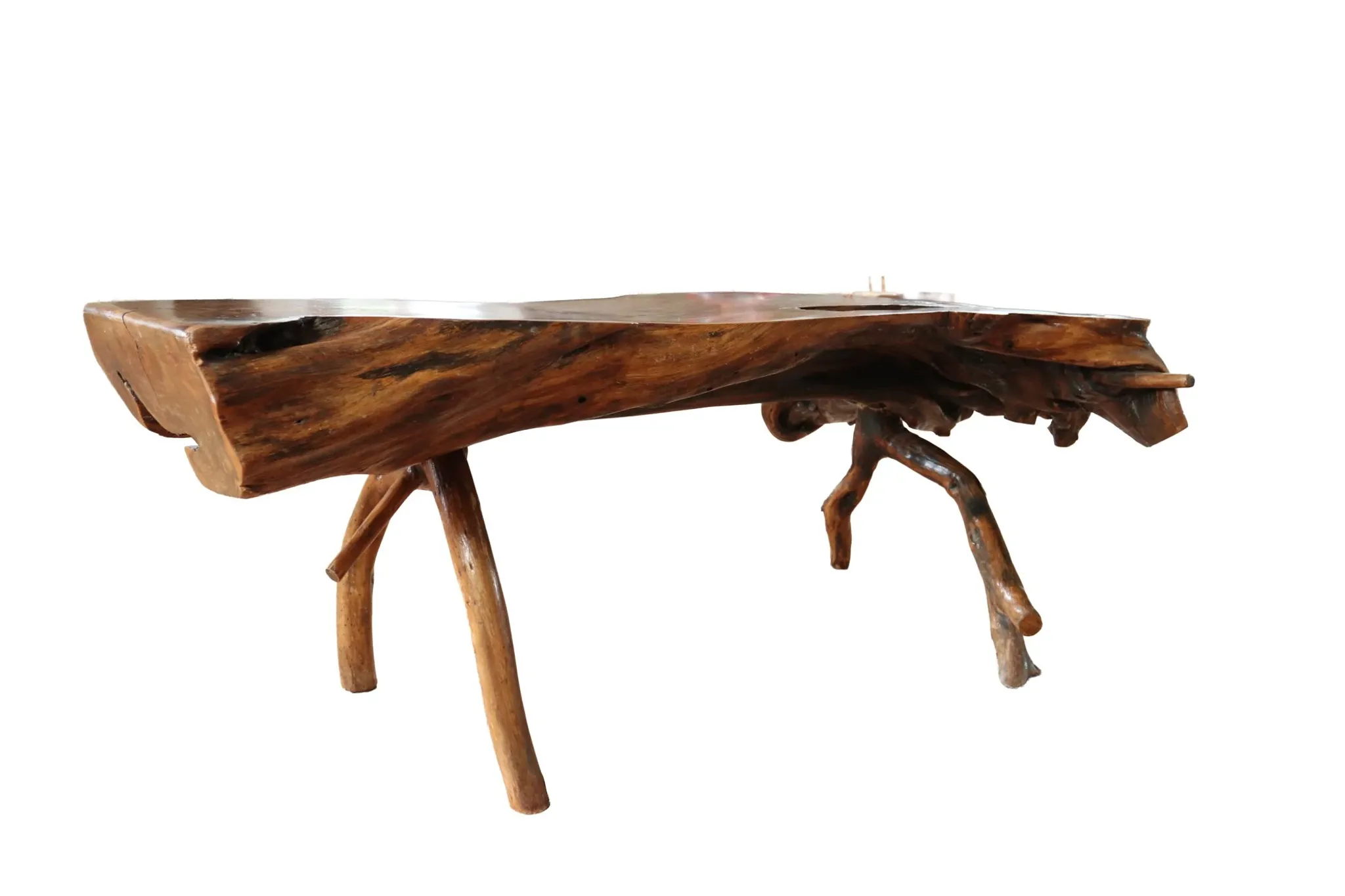 Large sculptural root wood coffee table – circa 1970