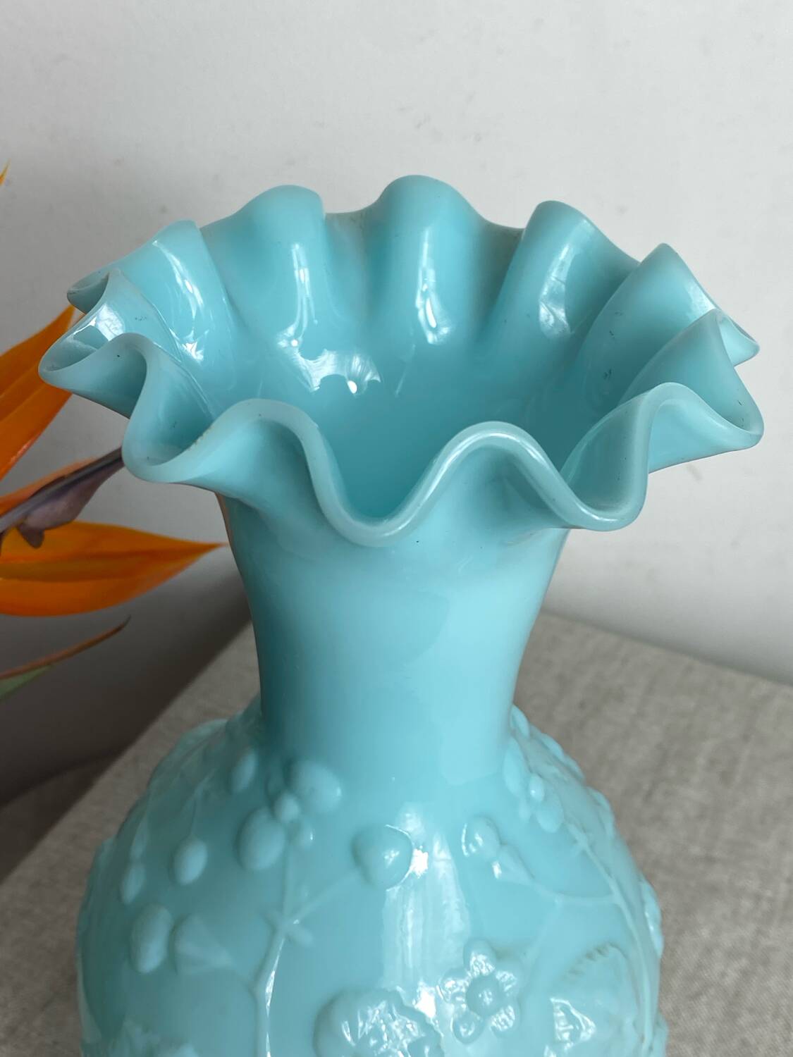 Blue opaline vase