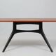 Vintage Scandinavian coffee table in teak with black legs - 1960s