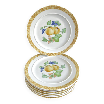 7 assiettes dessert porcelaine