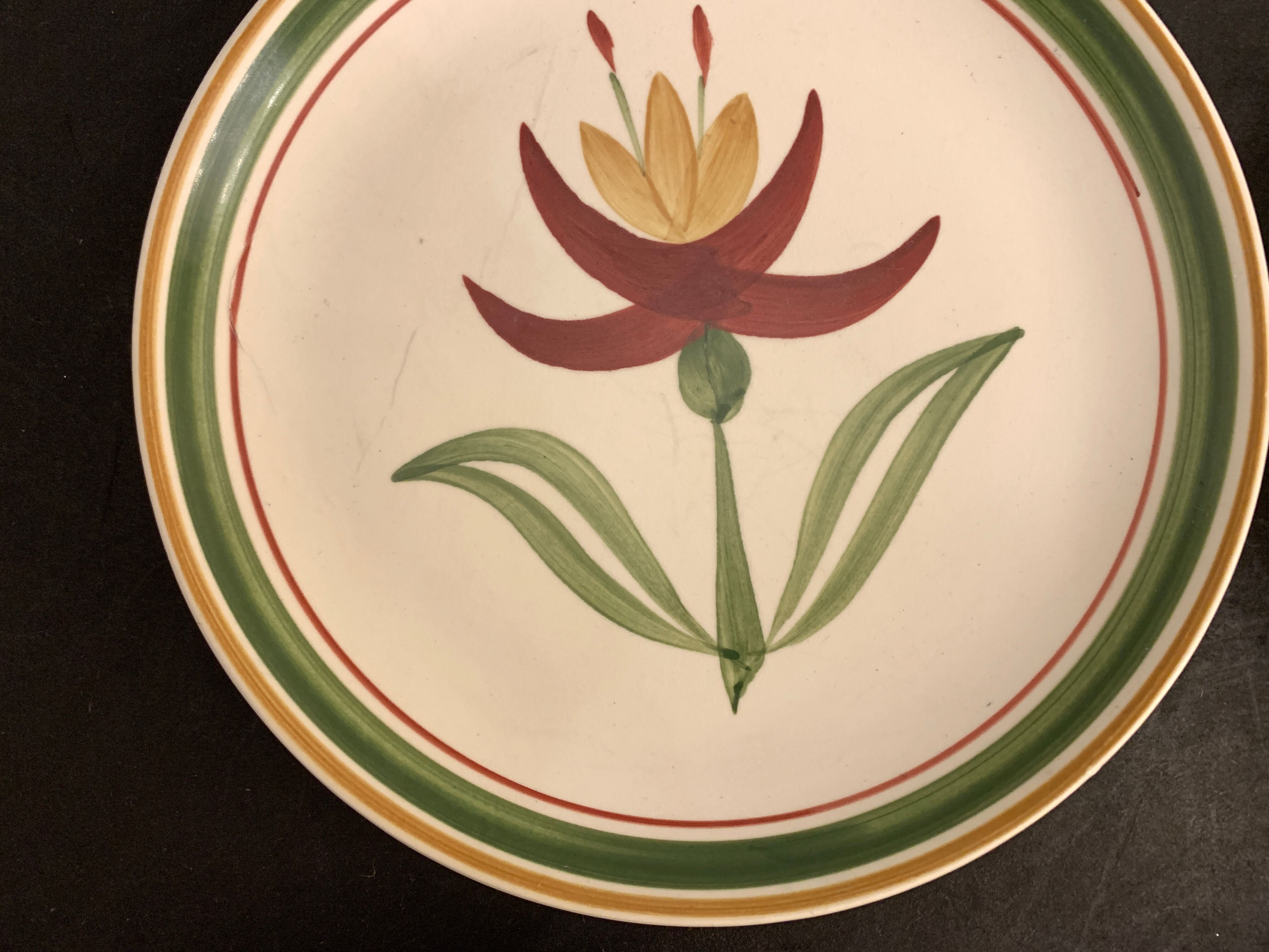 10 Longchamp dessert plates, floral model