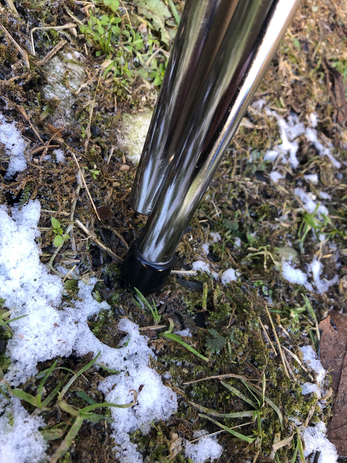 Chromed metal coat rack