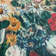 Tableau peinture ancienne nature morte aux fleurs
