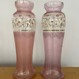 Pair of small Art Nouveau enameled vases, circa 1900
