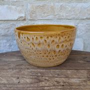 Vintage stoneware salad bowl from Niderviller, Fauve model, 1960s/70s, 24.5cm.