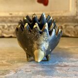 Hedgehog nesting ashtray/trinket dish in brass, attributed to Walter Bosse, for Hertha Baller, Austria 1950s.
