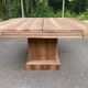 Art Deco extendable dining table renovated in solid walnut with a central leg 193.