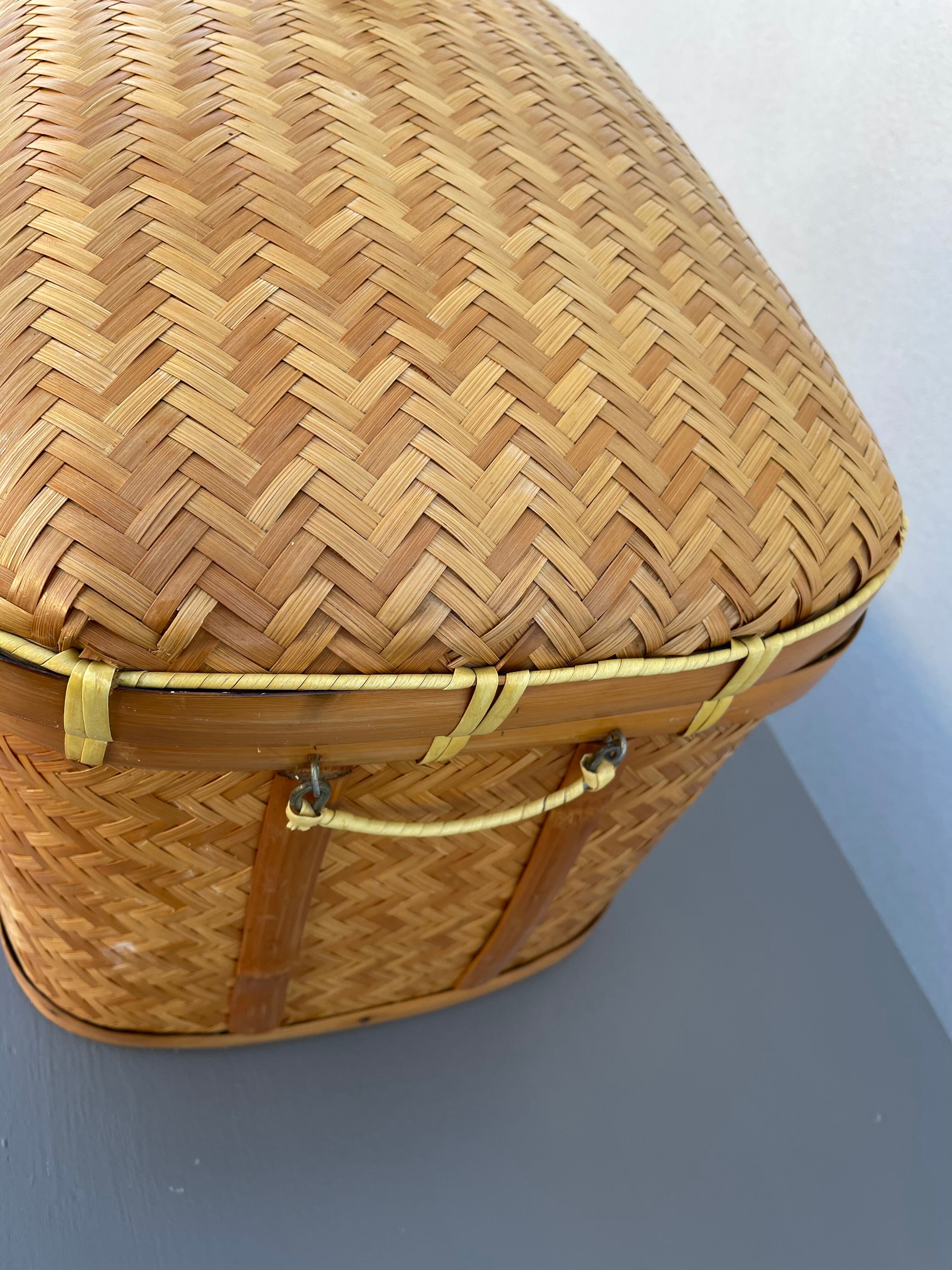 Woven rattan trunk