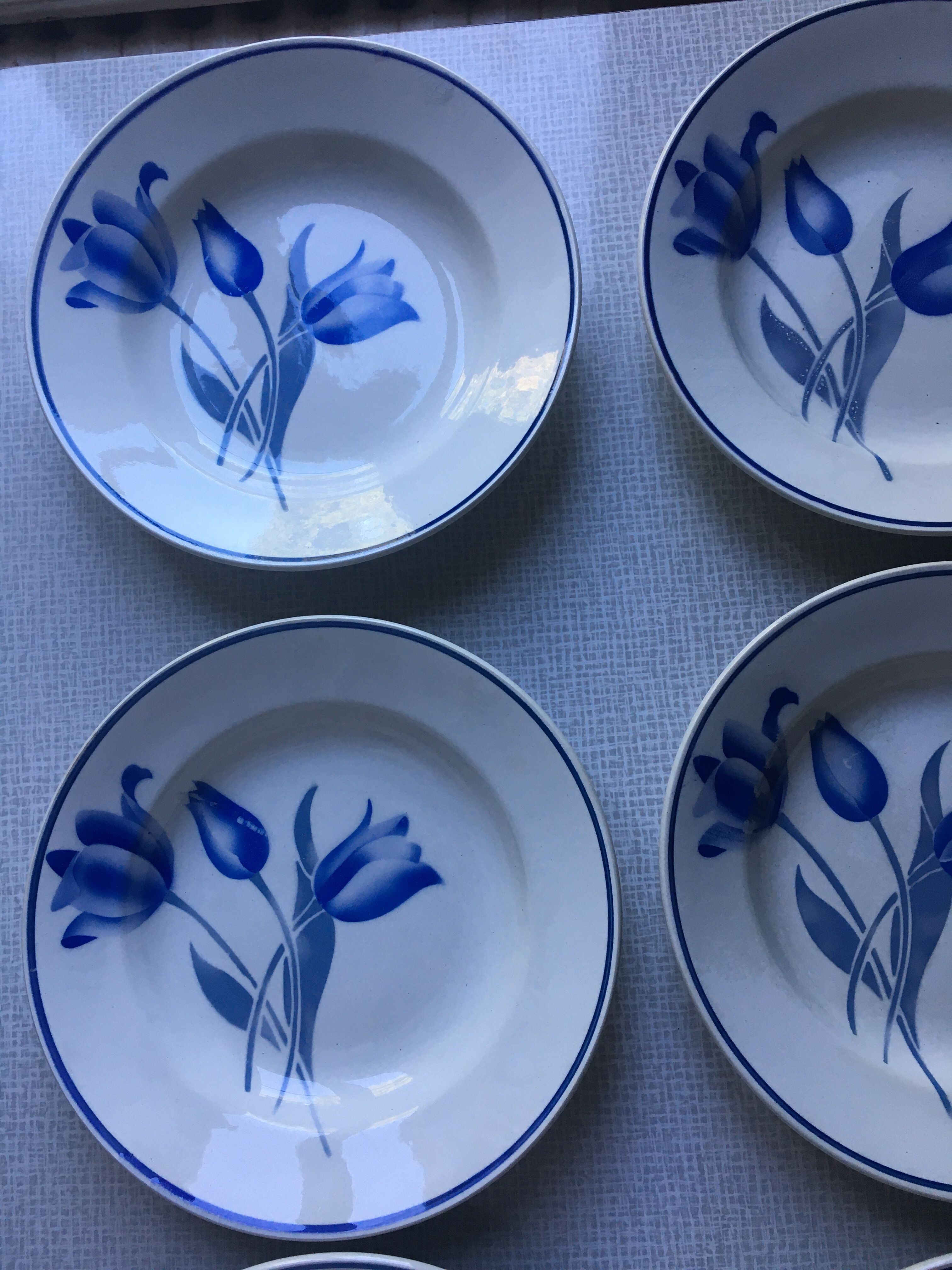 Set of 6 deep plates, Simone Moulin des Loups model