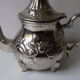 Silver metal teapot